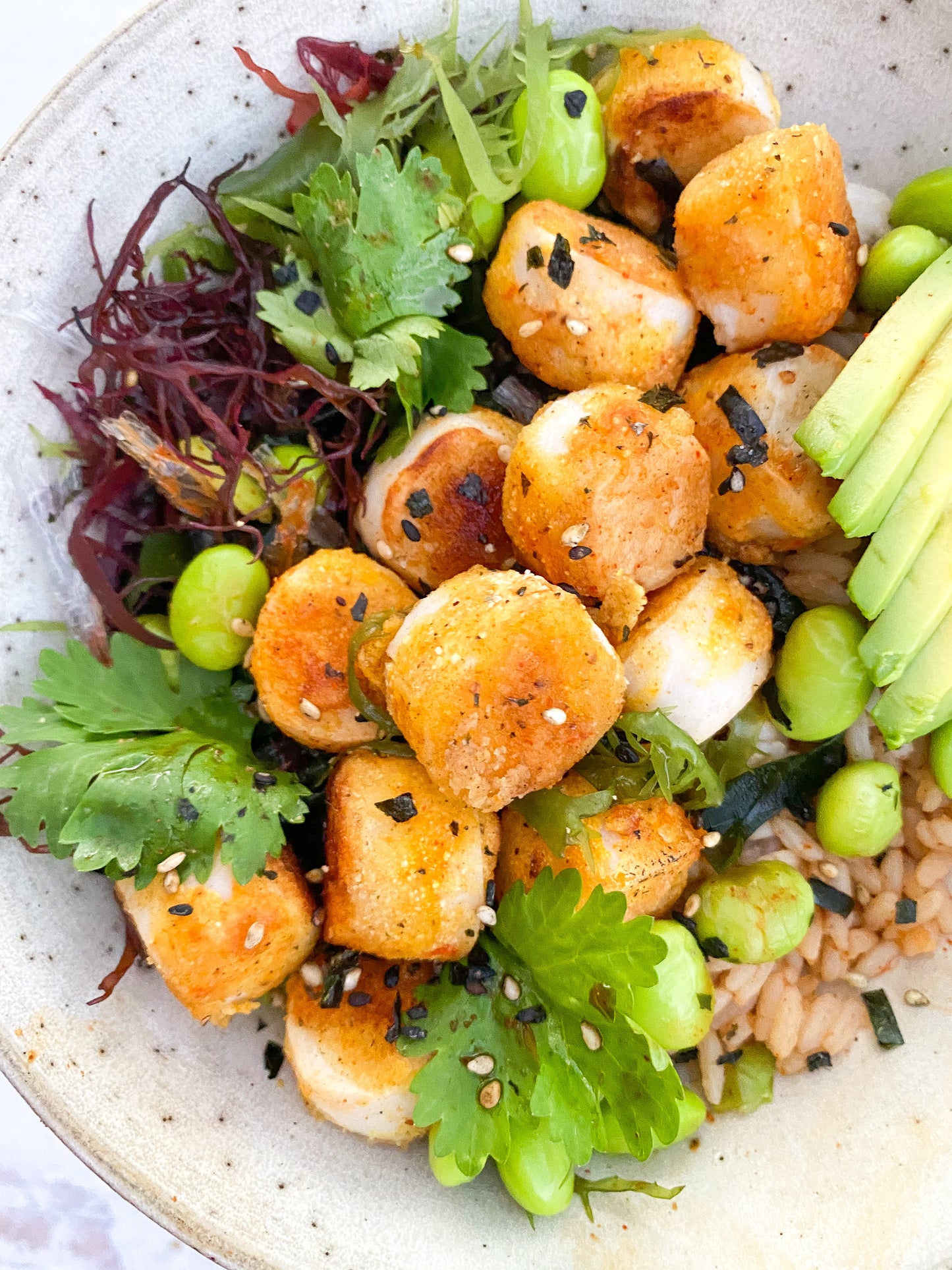 Mind Blown Dusted Scallops Poke Bowl