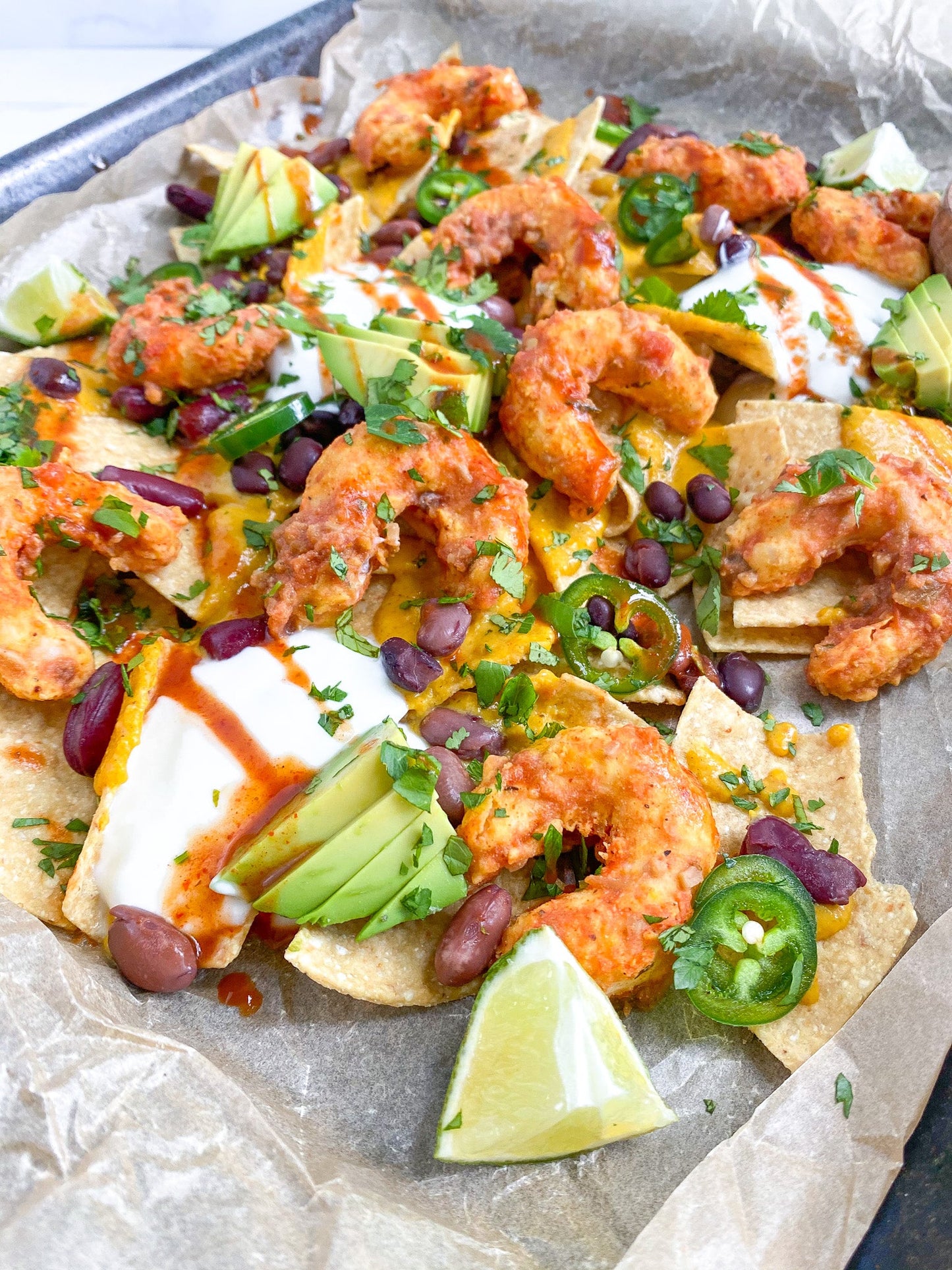 Mind Blown Crispy Crunchy Fried Shrimp Nachos