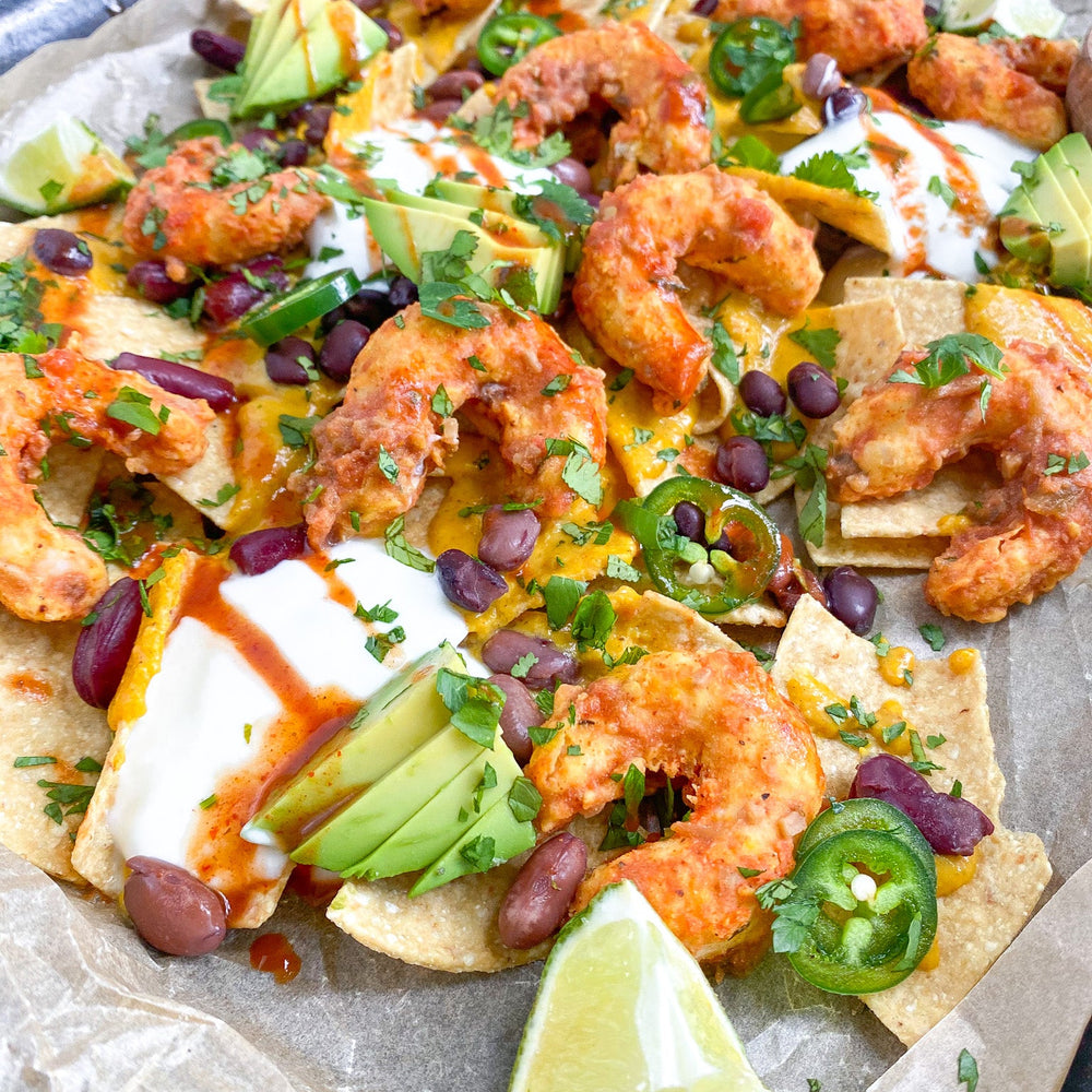 Mind Blown Crispy Crunchy Fried Shrimp Nachos